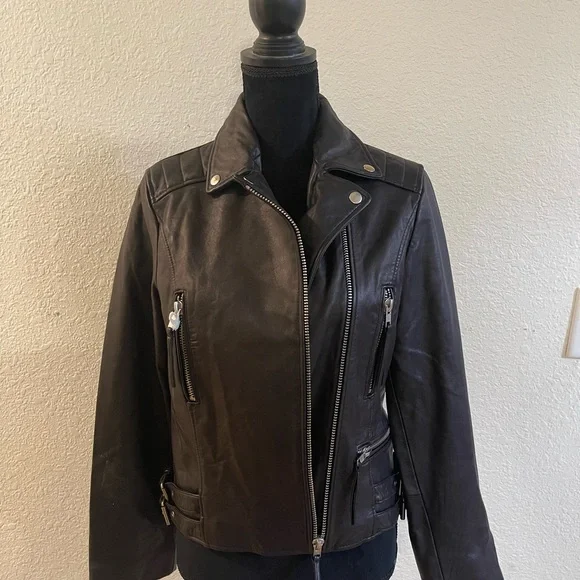 Heartloom Women’s Black 100% Lambskin Leather Jacket Size M - Picture 12 of 12